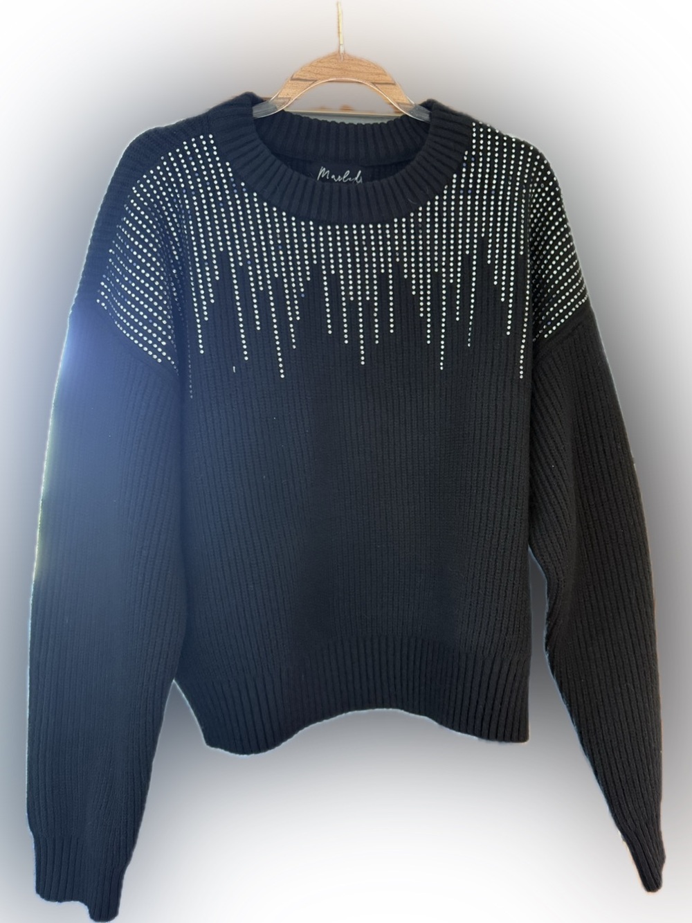 MARLED RHINESTONED SWEATER NWT LARGE